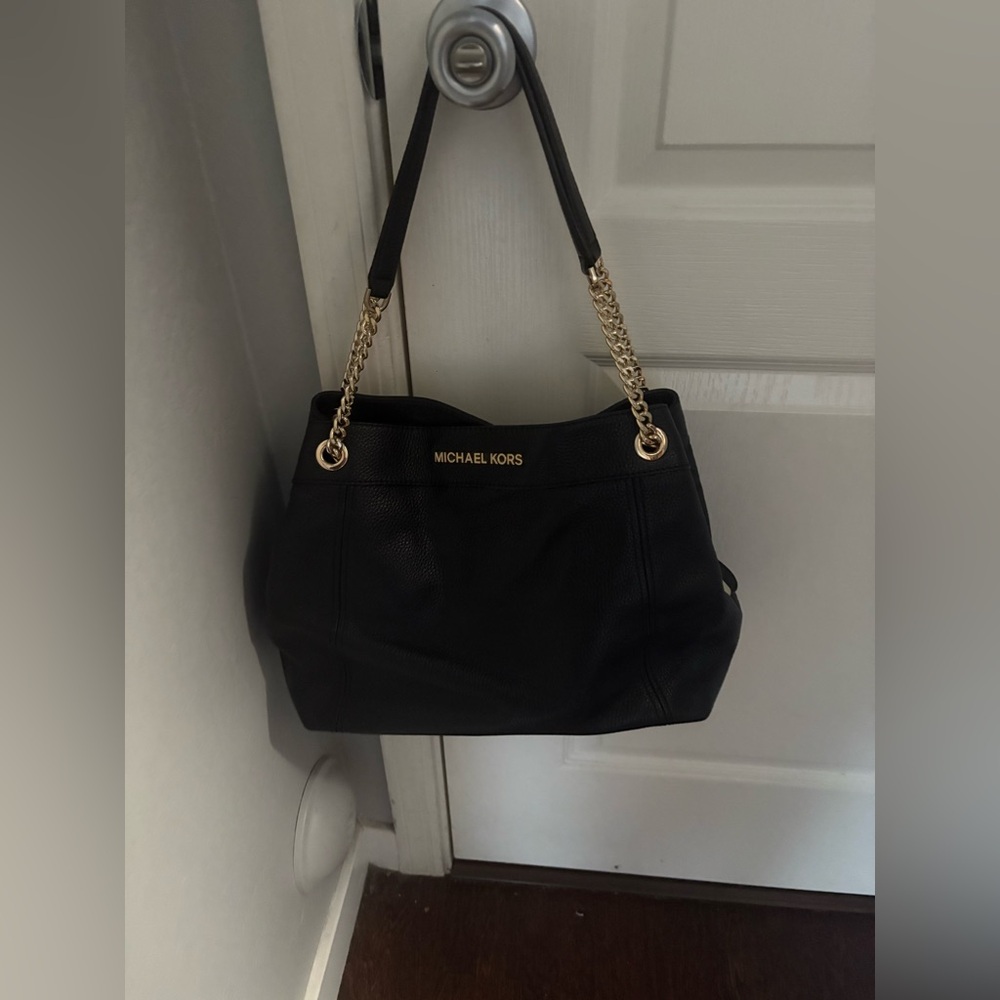 Michael Kors Black Shoulder Bag with Gold Chain